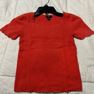 Ann Taylor Orangish Short Sleeve Sweater Top